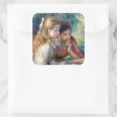 Pierre-Auguste Renoir - Lezing Vierkante Sticker (Tas)