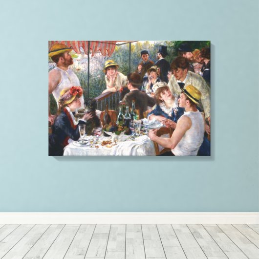 Pierre-Auguste Renoir - Luncheon of Boating Party Canvas Afdruk (Insitu (Houten vloer))