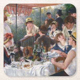 Pierre-Auguste Renoir - Luncheon of Boating Party Vierkante Kartonnen Onderzetter