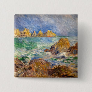 Pierre-Auguste Renoir - Marine, Guernesey Vierkante Button 5,1 Cm