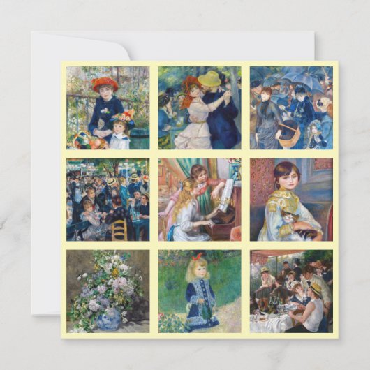 Pierre-Auguste Renoir - Masterstuks Grid Collage Bedankkaart (Voorkant)