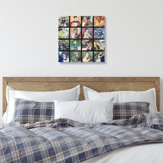 Pierre-Auguste Renoir - Masterstuks Grid Collage Canvas Afdruk (Insitu (Slaapkamer))