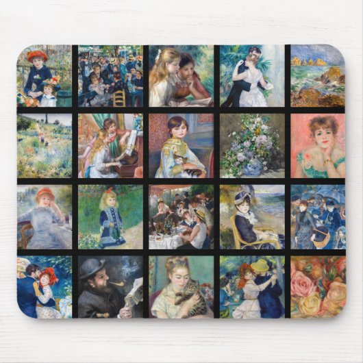 Pierre-Auguste Renoir - Masterstuks Grid Collage Muismat (Voorkant)
