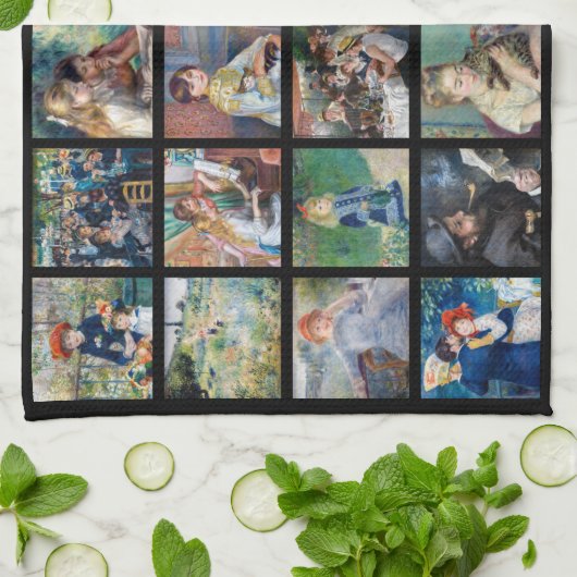 Pierre-Auguste Renoir - Masterstuks Grid Collage Theedoek (Gevouwen)