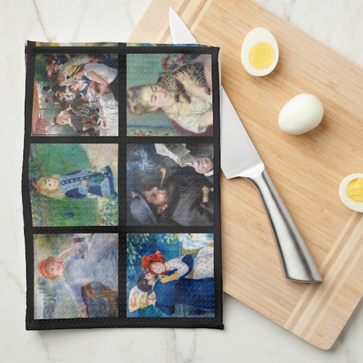 Pierre-Auguste Renoir - Masterstuks Grid Collage Theedoek (Quarter Fold)