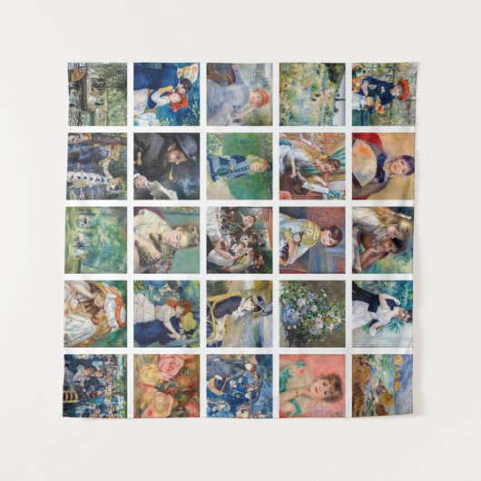 Pierre-Auguste Renoir - Masterstuks Grid Collage Wandkleed (Voorkant (horizontaal))