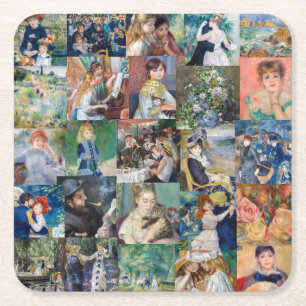 Pierre-Auguste Renoir - Masterstuks Patchwork Vierkante Kartonnen Onderzetter