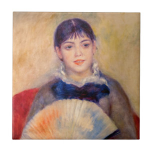 Pierre-Auguste Renoir - Meisje met een waaier Tegeltje
