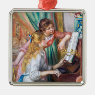 Pierre Auguste Renoir - Meisjes aan de piano Metalen Ornament