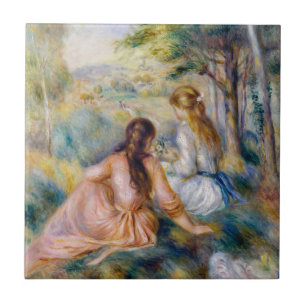 Pierre-Auguste Renoir - Op het weiland Tegeltje