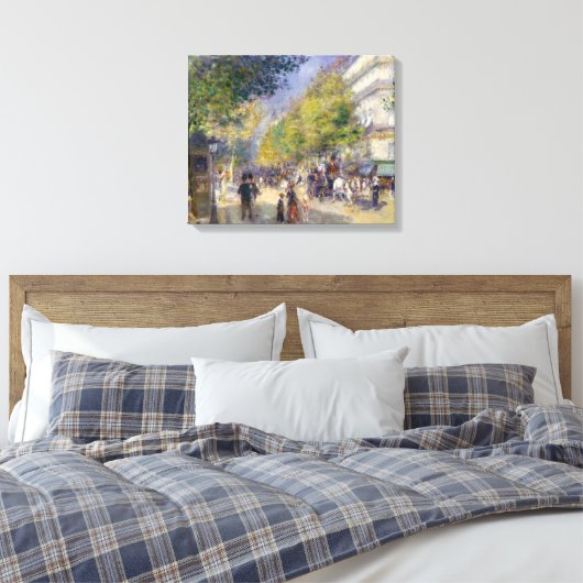 Pierre-Auguste Renoir - Parijs, Grands Boulevards Canvas Afdruk (Insitu (Slaapkamer))