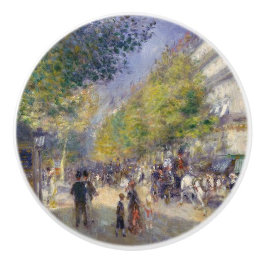 Pierre-Auguste Renoir - Parijs, Grands Boulevards Keramische Knop (Voorkant)