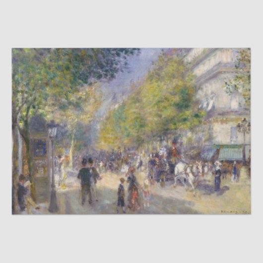 Pierre-Auguste Renoir - Parijs, Grands Boulevards Tissuepapier (Voorkant)