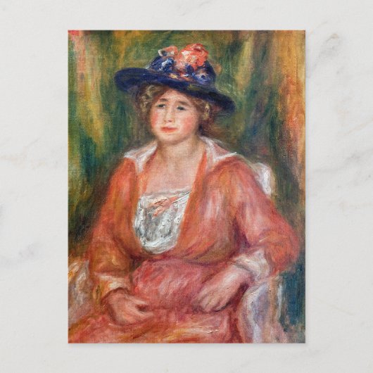 Pierre-Auguste Renoir - Portret van zittende vrouw Briefkaart (Voorkant)
