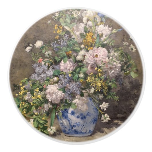 Pierre-Auguste Renoir Spring Bouquet Keramische Knop (Voorkant)