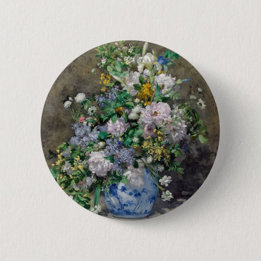 Pierre-Auguste Renoir - Spring Bouquet Ronde Button 5,7 Cm (Voorkant)