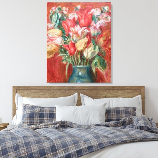 Pierre-Auguste Renoir - Tulip Bouquet Canvas Afdruk (Insitu (Slaapkamer))
