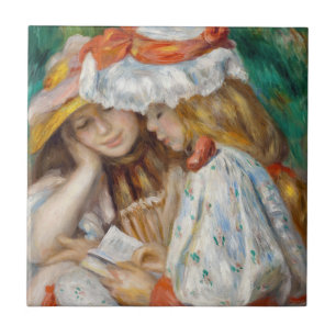 Pierre-Auguste Renoir - Twee meisjes lezen Tegeltje