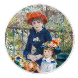 Pierre-Auguste Renoir - Twee zussen op de Terrace Keramische Knop