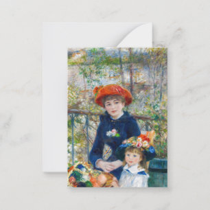 Pierre-Auguste Renoir - Twee zussen op de Terrace Notitiekaartje