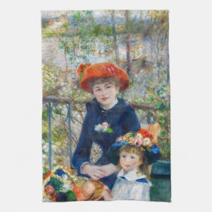 Pierre-Auguste Renoir - Twee zussen op de Terrace Theedoek
