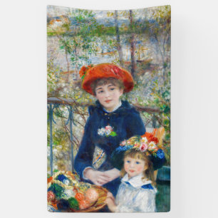 Pierre-Auguste Renoir - Twee zussen op het terras Spandoek