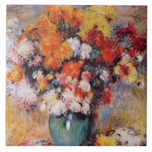 Pierre-Auguste Renoir Vase of Chrysanthemums Tegeltje