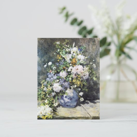 Pierre-Auguste Renoir Vase van bloemen Briefkaart (Staand voorkant)