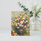 Pierre-Auguste Renoir-Vase van Chrysanthema Briefkaart (Staand voorkant)