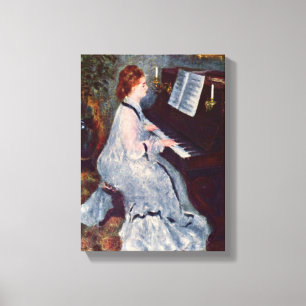 Pierre-Auguste Renoir - Vrouw aan de Piano Canvas Afdruk