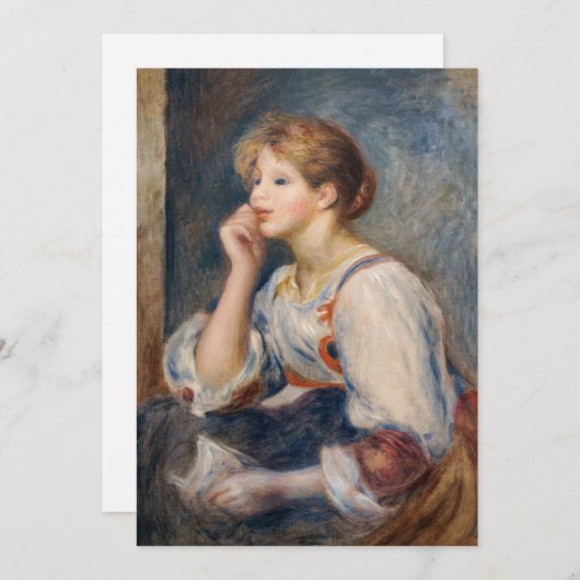 Pierre-Auguste Renoir - Vrouw met een brief Bedankkaart (Voorkant / Achterkant)