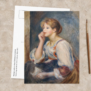 Pierre-Auguste Renoir - Vrouw met een brief Briefkaart