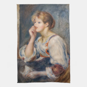 Pierre-Auguste Renoir - Vrouw met een brief Theedoek