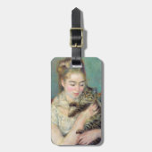 Pierre-Auguste Renoir - Vrouw met een kat Bagagelabel (Voorkant verticaal)