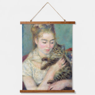 Pierre-Auguste Renoir - Vrouw met een kat Hangend Wandkleed