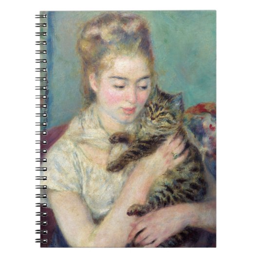 Pierre-Auguste Renoir - Vrouw met een kat Notitieboek (Voorkant)