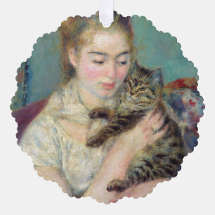Pierre-Auguste Renoir - Vrouw met een kat Ornament Kaart
