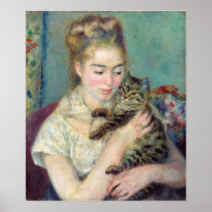 Pierre-Auguste Renoir - Vrouw met een kat Poster