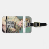 Pierre-Auguste Renoir - Vrouw met een kat - QR Cod Bagagelabel (Voorkant horizontaal)
