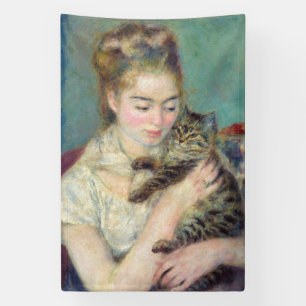 Pierre-Auguste Renoir - Vrouw met een kat Spandoek