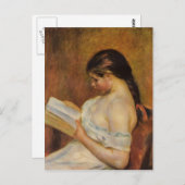 Pierre-Auguste Renoir - Young Girl Reading Briefkaart (Voorkant / Achterkant)