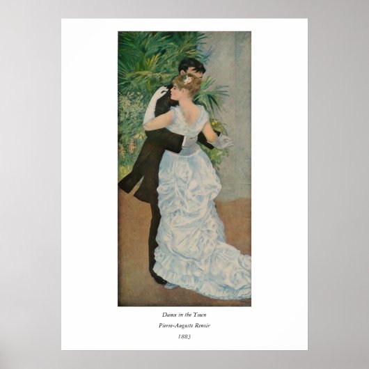 Pierre-Auguste Renoir's Dance in de stad (1883) Poster (Voorkant)