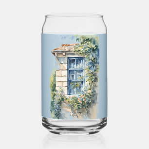 Pierre Bleu Fenêtre Mur Cottage Vignes