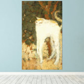 Pierre Bonnard - Le chat blanc (1894) Canvas Afdruk (Insitu (Houten vloer))