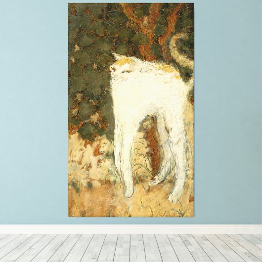 Pierre Bonnard - Le chat blanc (1894) Canvas Afdruk (Insitu (Houten vloer))