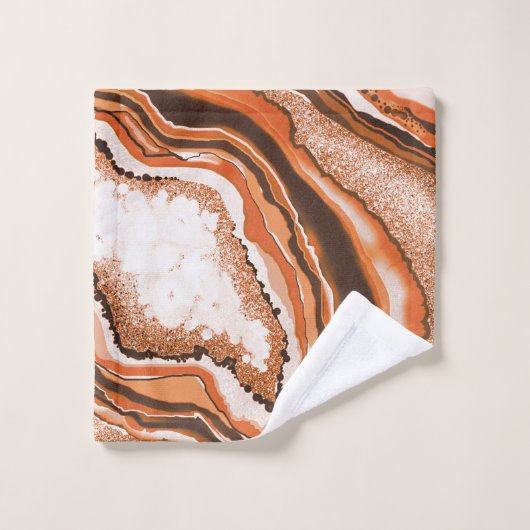 Pierre carnelienne orangée marbrée Abstraite moder (Gant de toilette)