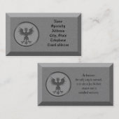 Pierre carte de visite avec symbole mythologique (Devant / Derrière)