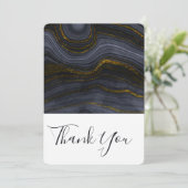 Pierre d'Agate Noir & Or moderne Abstrait Merci (Debout devant)