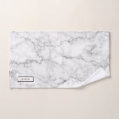 Pierre de marbre gris et blanc Faux (Serviette à main)