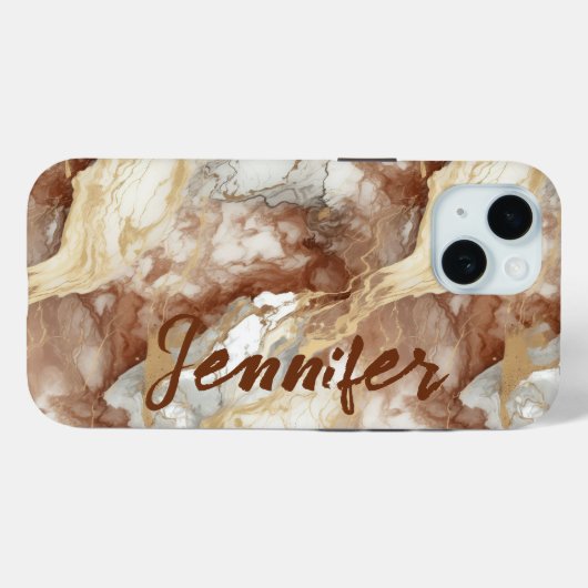 Pierre de marbre or Terre ton iPhone / coque ipad (Verso (horizontal))